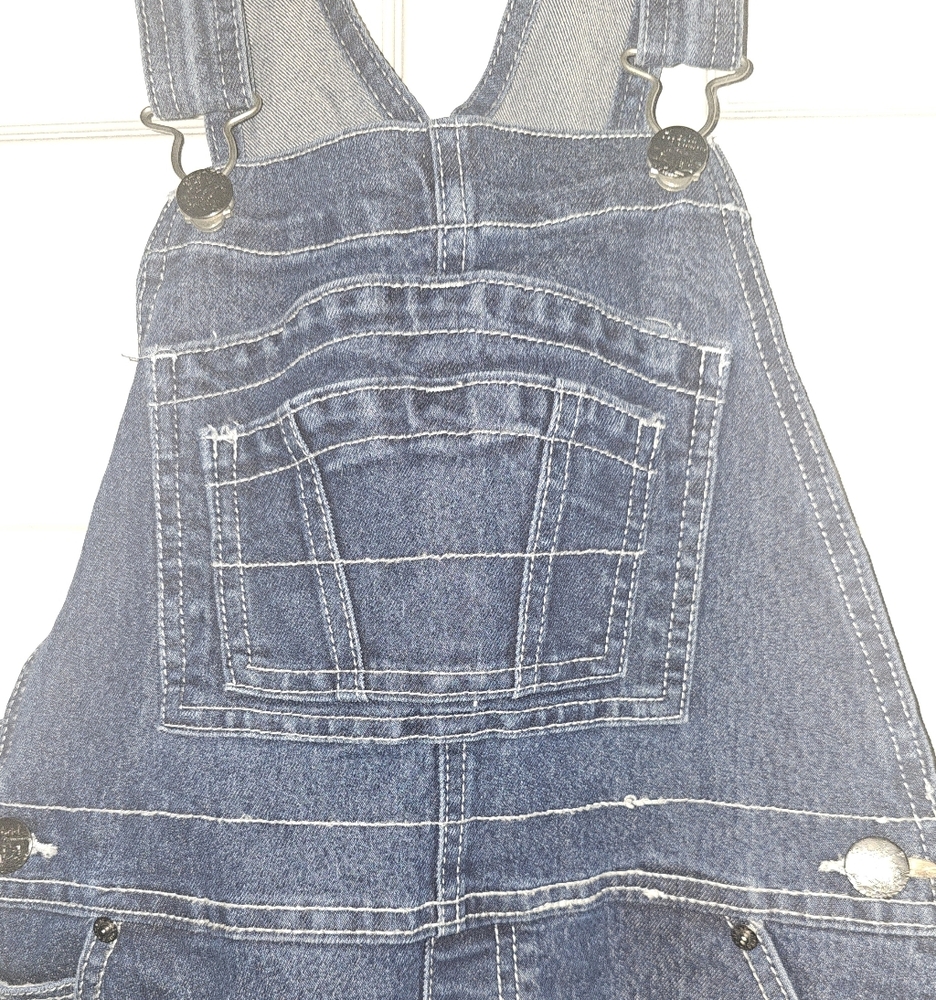 Hybrid & Company Indigo Denim Overalls, Size Small, Medium Wash